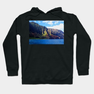 Blue Pacific and Rugged Na Pali Coastline of Kauai Hawaii Hoodie